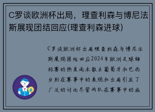 C罗谈欧洲杯出局，理查利森与博尼法斯展现团结回应(理查利森进球)